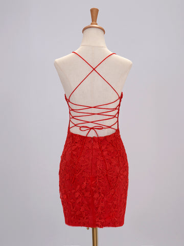 Addison Red Tight Short Homecoming Dress