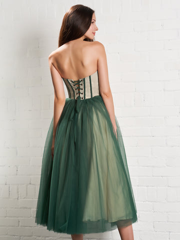 Emily Green Strapless Puffy Prom Dresses