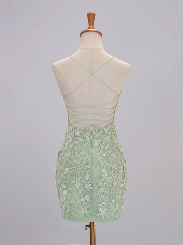 Audrey Light Green Tight Short Homecoming Dress